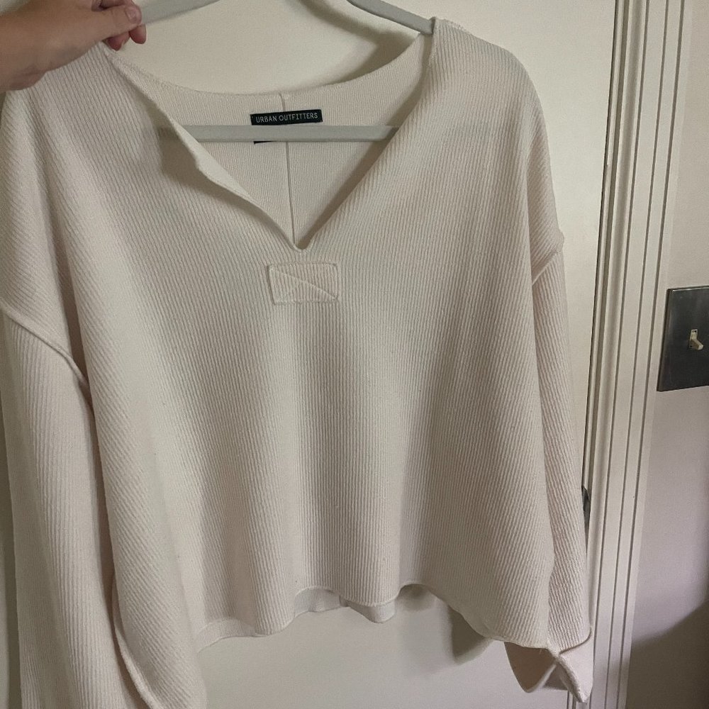 White ribbed blouse urban outfitters